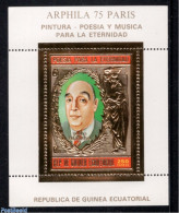 Equatorial Guinea 1975 Pablo Neruda S/s, Gold, Mint NH, History - Performance Art - Nobel Prize Winners - Music - Art .. - Nobelpreisträger