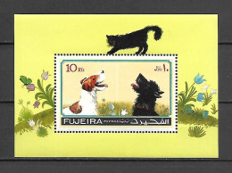 Fujeira 1971 Animals Cats - Dogs MS MNH - Fudschaira