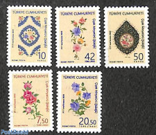 Türkiye 2022 On Service, Flower Miniatures 5v, Mint NH, Nature - Flowers & Plants - Autres & Non Classés