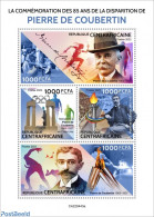 Central Africa 2022 85th Memorial Anniversary Of Pierre De Coubertin, Mint NH, Sport - Olympic Games - Zentralafrik. Republik