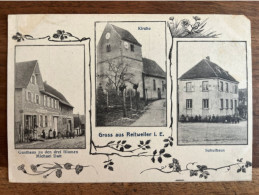 Reitwiller - Reitweiler - Prox. Truchtersheim - Multi-vues - Wirtschaft Und Epicerie Zu Den Drei Blumen - 1916 - Autres & Non Classés