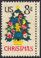 !a! USA Sc# 1508 MNH SINGLE W/ Right Margin - Christmas Tree In Needlepoint - Ongebruikt