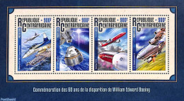 Central Africa 2016 William Edward Boeing 4v M/s, Mint NH, Transport - Aircraft & Aviation - Ships And Boats - Space E.. - Avions