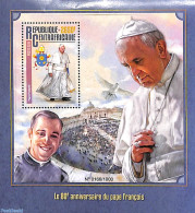 Central Africa 2016 Pope Francis S/s, Mint NH, Religion - Pope - Papas