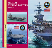 Liberia 2023 Military Nuclear Powered Ships, Mint NH, Transport - Aircraft & Aviation - Ships And Boats - Vliegtuigen