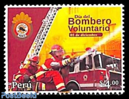 Peru 2023 Voluntary Fire Brigade 1v, Mint NH, Transport - Fire Fighters & Prevention - Bombero