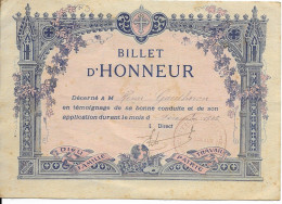 Vieux Papiers > Diplômes & Bulletins Scolaires Billet Mensuel Assez Bien 1942 - Diplomas Y Calificaciones Escolares