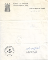 Lettre De LEO CLEMENT ANDREW ARKFELD († 1999), évêque De Wewak, Papouasie-Nouvelle-Guinée, 24/4/1972 - Autres & Non Classés