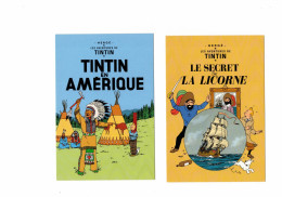 2 CP AVENTURES DE TINTIN LE SECRET DE LA LICORNE TINTIN EN AMERIQUE - Hergé