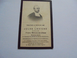 Souvenir Pieux Mortuaire Décès Frère Mérule De Jésus ( Jules Lavigne ) Hollogne Sur Geer 1846 Malonne 1898 Religieux - Obituary Notices