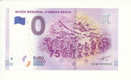 Billet Touristique  0 Euro  - MUSÉE MÉMORIAL D'OMAHA BEACH - UEQF - 2019-2  N° 965 Billet épuisé - Andere & Zonder Classificatie