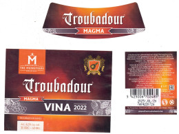 Etiquette Bière Troubadour Magma Vina 2022 33 Cl Brouwerij The Musketeers Bier Etiket Beer Label - Cerveza