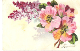 Carte Fleurs  Pensees Et Lilas - Andere & Zonder Classificatie