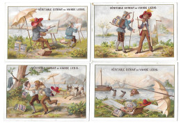 S 155, Liebig 6 Cards, Les Deux Peintres (backsides Have Damage) (ref B1) - Liebig