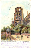 Lithographie Heidelberg Am Neckar, Achteckiger Turm - Other & Unclassified