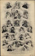 CPA Famille Napoleon Bonaparte, Josephine, Mathilde, Clotilde, Murat, Marie Louise - Historische Figuren
