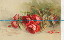 R149852 Old Postcard. Red Roses. B. B. London - Andere & Zonder Classificatie