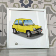 Renault 5 R5 - Poster R5 Jaune Affiche Déco - Cars