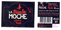 Etiquette Bière La Triple Moche Ambrée 33 Cl Bier Etiket Beer Label - Cerveza