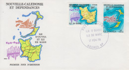 Enveloppe  FDC  1er  Jour   NOUVELLE   CALEDONIE   Iles  D' Ouvéa  Et  De  Mare   1979 - FDC