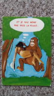 CPM HUMOUR FEMME NUE PORTEE PAR UN SINGE ET JE N AI MEME PAS PRIS LA PILULE ED LYNA SERIE 556/28 1973 - Humour