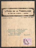 46 Sur Bande Journal "L'Echo De La Timbrologie" - Seulement Piece Devant - 1893-1947