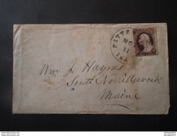 UNITED STATE EE.UU ÉTATS-UNIS US USA COVER 1857 George Washington, Pittsburgh Pennsylvania TO MAINE ERROR COLOR RRR - Cartas & Documentos