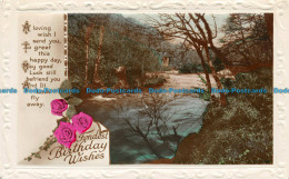 R150042 Greetings. Fondest Birthday Wishes. River In The Woods. RP - Monde