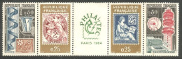France Yv 1417A Bande PHILATEC Paris 1964 Tous Timbres TB Se-tenant MH * Neuf ( A30 288) - Philatelic Exhibitions