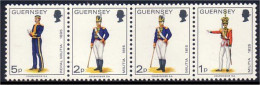 Guernsey Military Costumes Militaires Se-tenant MNH ** Neuf SC ( A30 79b) - Kostums