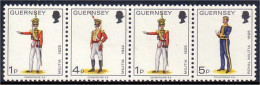 Guernsey Military Costumes Militaires Se-tenant MNH ** Neuf SC ( A30 80b) - Disfraces