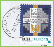 Voyo POLAND Piece With 1 Stamp 2022 Mi#5385  (o) Used - Wrocław (Breslau) Police - Oblitérés