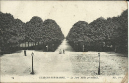 CHALONS SUR MARNE , Le Jard Allée Principale , 1915 + Cachet " TRESORS ET POSTES " 5 " , µ - Châlons-sur-Marne