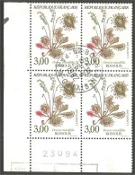 France Fleur Flower Blume Rossolis Bloc Coin Numéroté Oblitération Circulaire Centrée ( A31 26) - Gebruikt