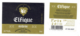 Bier Etiket Elfique Ambrée 33 Cl étiquette 'brasserie En Exil, Brasserie Elfique, Aywaille  Beer Label - Bier