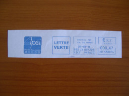 EMA Bleu Sur Fragment  HU 538074 CRETEIL  Avec Illustration  APSI - EMA (Printer Machine)