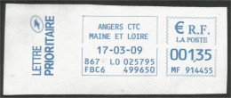 France Lettre Prioritaire ANGERS CTC 17-03-09 ( A36 62) - Andere & Zonder Classificatie