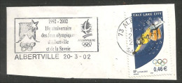 France Flamme ALBERTVILLE Jeux Olympiques Timbre SALT LAKE CITY 20-3-02 ( A36 71) - Other & Unclassified