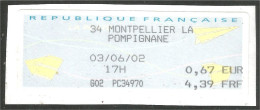 France Distributeur LISA Avion Papier MONTPELLIER LA POMPIGNANE ( A36 49) - Andere & Zonder Classificatie