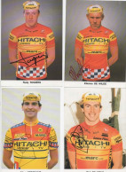 CYCLISME  TOUR DE FRANCE  AUTOGRAPHE    HITACHI  DE WILDE ROGIERS  DE WOLF  SERGEANT - Cycling