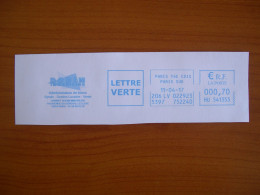 EMA Bleu Sur Fragment  HU 541353 PARIS 14 Avec Illustration  DODIM - EMA (Printer Machine)