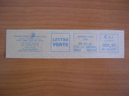 EMA Bleu Sur Fragment  HU 542239 BOURGES Avec Illustration  LYCEE - EMA (Empreintes Machines à Affranchir)