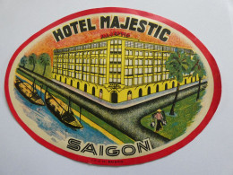 étiquette Hôtel Bagage -- Hôtel Majestic Saigon  SEPHOTObis - Hotel Labels