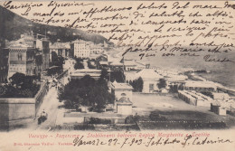 VARAZZE-SAVONA-PANORAMA-STABILIMENTI BALNEARI REGINA MARGHERITA E LAETITIA-CARTOLINA  VIAGG. IL 22-7-1903-RETRO INDIVISO - Savona