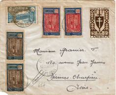 CTN91- CAMEROUN LETTRE DE DOUALA 12/12/1945  (TP 1f25 DEFECTUEUX) - Covers & Documents