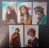 LOT 5 CPA BONNE ANNEE FEMMES - Nieuwjaar