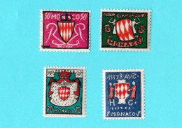 Monaco 4 Timbres Les Armoiries Des Grimaldi Année 1954 - Neufs - Unused Stamps