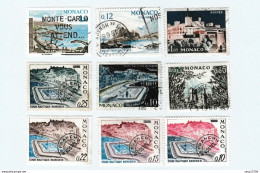Monaco Lot De 9 Timbres Stade Nautique Et Le Palais Princier - Collections, Lots & Series