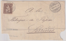 Brieffragment  "Bovet, Neuchâtel" - Serrières        1876 - Covers & Documents