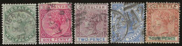 Gibraltar   .   SG   39/43   .  1898   .  Crown  CA     .   O     .    Cancelled - Gibraltar